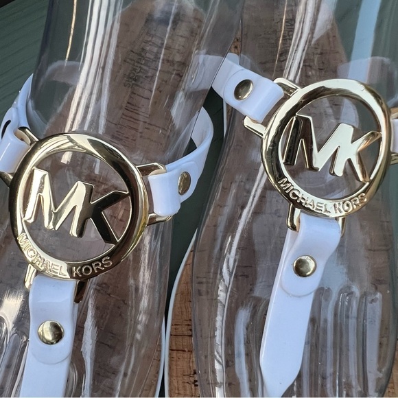Michael Kors White Charm Jelly Cork Wonens Summer Sandals size 9M - Picture 3 of 5